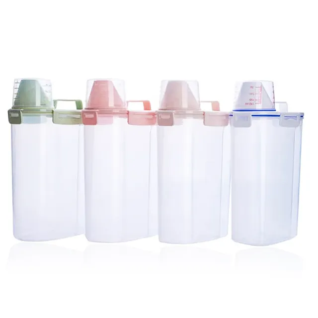 【YOLE 悠樂居】廚房多功能手提密封保鮮罐2500ml-3入(密封罐 保鮮盒 米桶 量杯 量筒 雜糧罐 乾糧罐)