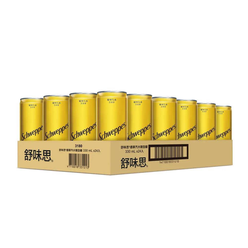 【Schweppes 舒味思】通寧汽水 隨行罐330mlx24入/箱