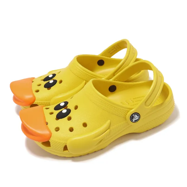 【Crocs】洞洞鞋 Classic I AM Rubber Ducky K 中童 向日葵 經典小鴨子 克駱格(21019375Y)