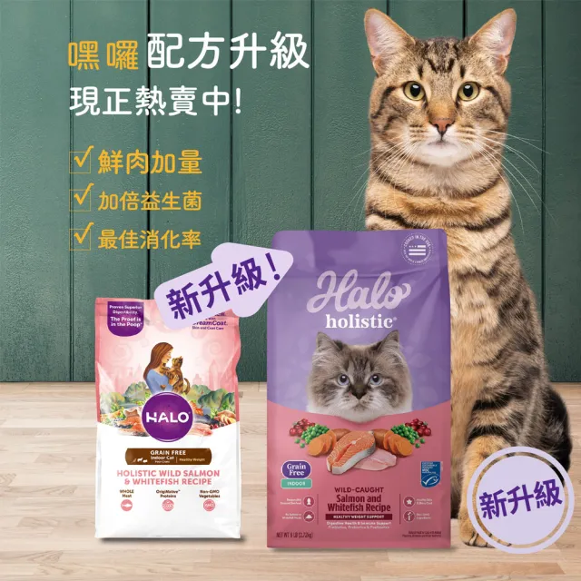 【Halo 嘿囉】成貓無穀野生鮭魚燉白魚6磅(貓糧、貓飼料、貓乾糧)