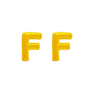 【葳絲姬金飾】9999純黃金耳針/耳環 字母F-0.32錢±3厘