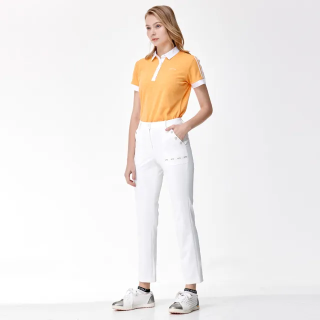 【PING】女款透氣吸濕排汗高爾夫短袖POLO衫-橘(GOLF/高爾夫球衫/RA24111-25)