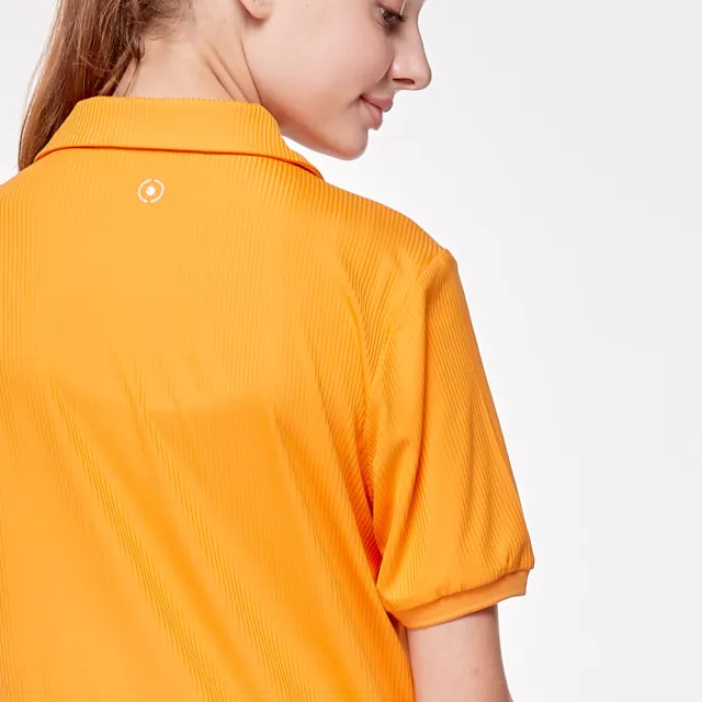 【PING】女款翻領短版高爾夫短袖上衣-橘(吸濕排汗/抗UV/GOLF/高爾夫球衫/RA24112-25)