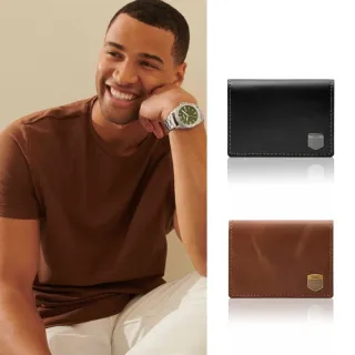 【FOSSIL 官方旗艦館】Hayes 真皮徽章LOGO卡夾 雙12限定(禮盒組附鐵盒-兩色可選)