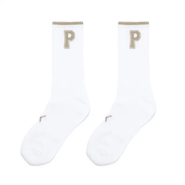 【PUMA】長襪 Fashion Crew Socks 白 米白 中筒襪 休閒襪 襪子(BB1468-04)