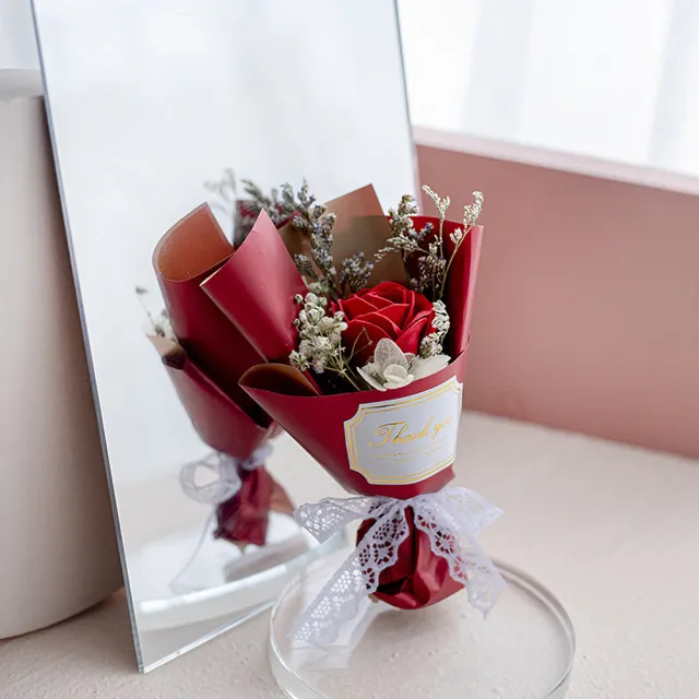 【zozo】3入組 滿天星香皂花小花束(人造花/乾燥花/玫瑰花/康乃馨/送禮/拍攝道具)