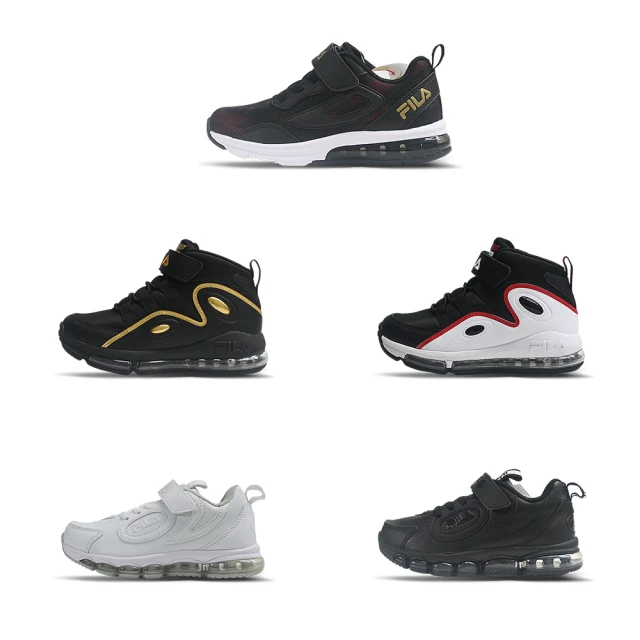 FILA 美好運動 FILA童鞋 籃球鞋 氣墊鞋 全黑 全白 特價 19~21cm(3-B401X-009/3-J443X-000/3-J443X-111)