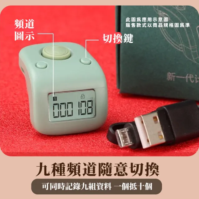 多模式夜光智能念佛計數器(計步器 USB 手指計數器 電子計數器 解壓 打坐 坐禪 修佛 冥想 長輩送禮)