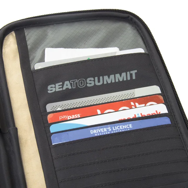 【SEA TO SUMMIT】雙11 RFID 旅行用安全錢包 M 灰/黑(防盜/證件包/零錢包/卡夾包/國旅)