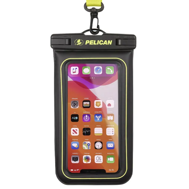 【PELICAN】Marine 防水手機袋XL- 黑/霓虹綠色