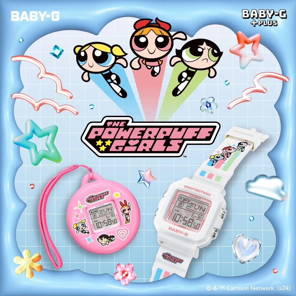 【CASIO 卡西歐】BABY-G X 飛天小女警聯名電子錶(BGD-10KPP-7)