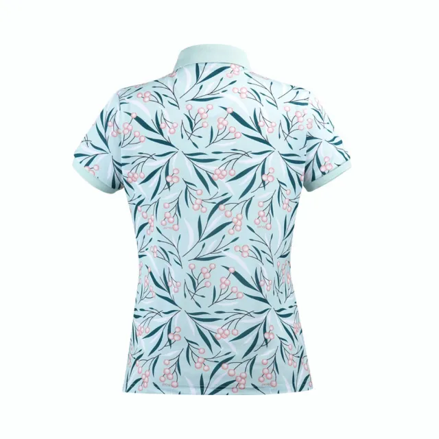 【PING】女款果實印花吸濕排汗抗UV短袖POLO衫-綠(GOLF/高爾夫球衫/RA24106-43)