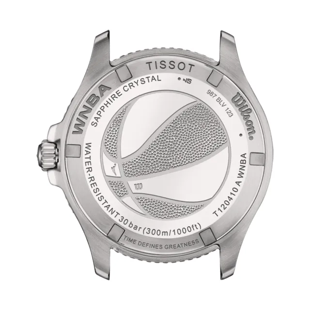 【TISSOT 天梭】官方授權 Seastar Wilson WNBA 石英手錶-40mm 加贈橘色錶帶 開學(T1204101701100)