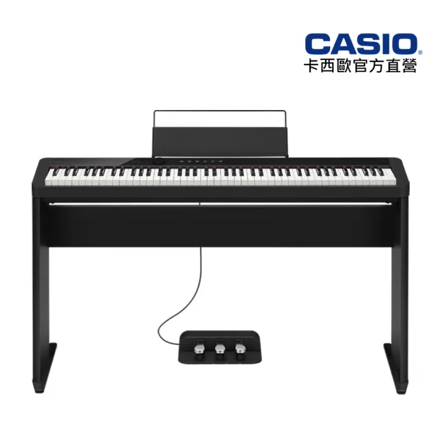 【CASIO 卡西歐】原廠直營數位鋼琴PX-S1100BK-6A/CS-68PBK/BC-18黑色(含三踏板/琴架/琴椅)