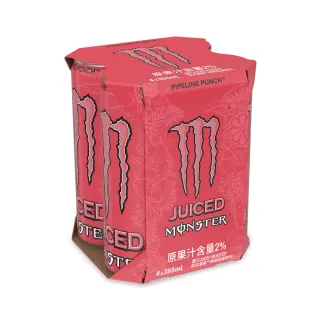 【Monster Energy 魔爪】管浪潘趣 能量碳酸飲料 易開罐355ml x4入/組