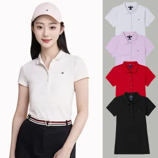 【Tommy Hilfiger】TOMMY 經典刺繡Logo短袖Polo衫 上衣-女-多色組合(平輸品/春夏必備/高爾夫球款)