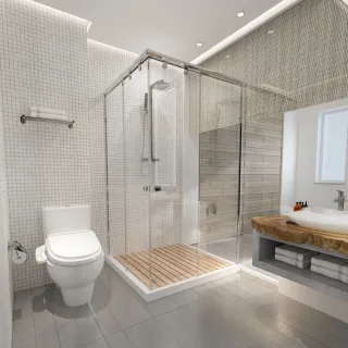 【ITAI 一太】L型-兩門轉角淋浴門/強化玻璃/中間開門(100+100內x高190cm 含安裝)