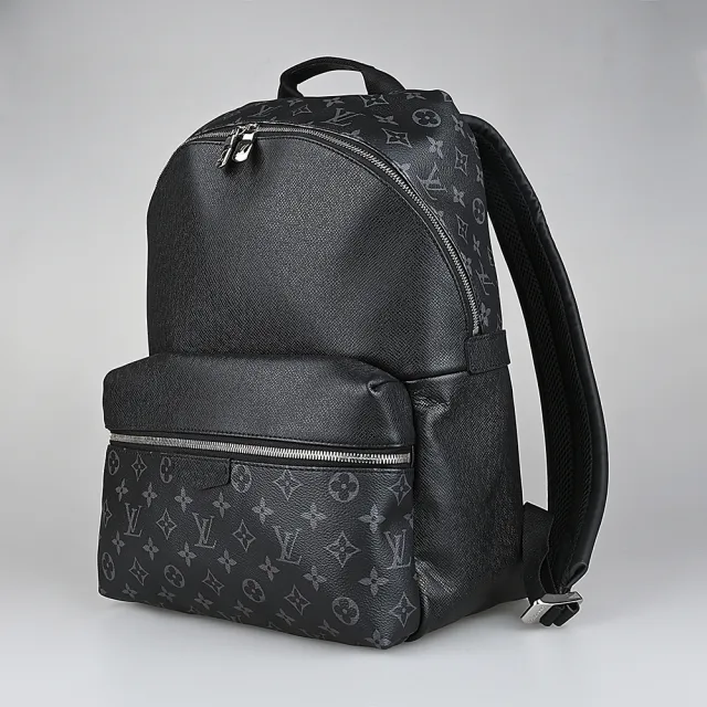 【Louis Vuitton 路易威登】LV M30230 Discovery PM經典LOGO塗層帆布接牛皮拉鍊後背包(小/黑x炭黑)