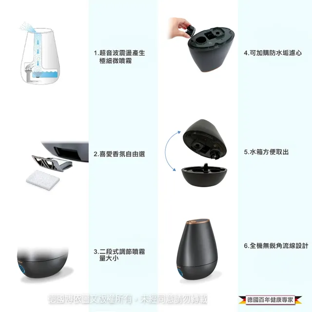 【beurer 德國博依】美顏芳療加濕機 LB 37 -大地棕限定版(超音波噴霧 香氛加濕2合一)