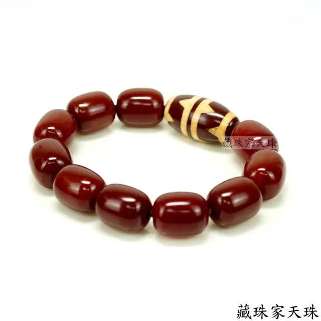 【藏珠家】紅玉髓虎牙鼓珠天珠手鍊