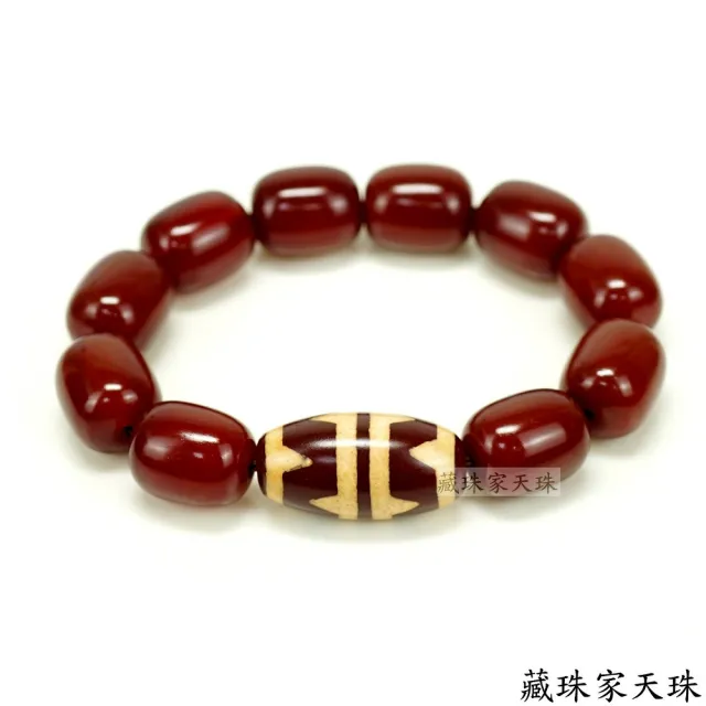【藏珠家】紅玉髓虎牙鼓珠天珠手鍊