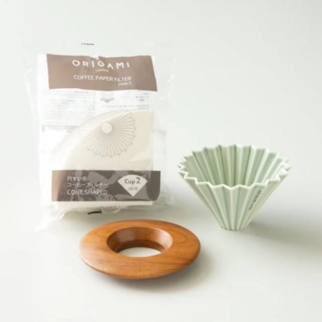 【ORIGAMI】霧色陶瓷濾杯組S＋濾紙S(台灣總代理)