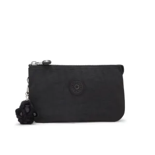 【KIPLING官方旗艦館】曜岩黑品牌經典圓標三夾層配件包-CREATIVITY L