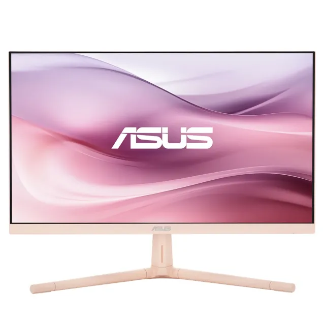 【ASUS 華碩】VU249CFE-P 24型 IPS 100Hz USB-C 護眼螢幕-淡玫瑰(Adaptive-Sync/1ms/低藍光不閃屏)