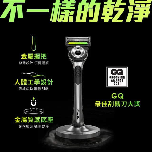 【Gillette 吉列】極光系列刮鬍刀-1刀架2刀頭