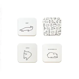 【CLEAN 克林】貓咪珪藻土吸水杯墊(A good bb 杯墊 防潮杯墊 飲料杯墊 馬克杯墊 簡約 可愛 貓咪 文創)