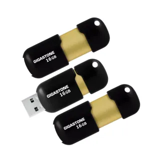 【GIGASTONE 立達】16GB USB3.1/3.2 Gen 1黑金膠囊隨身碟 U307S 3入組(16G 高速隨身碟 原廠保固五年)