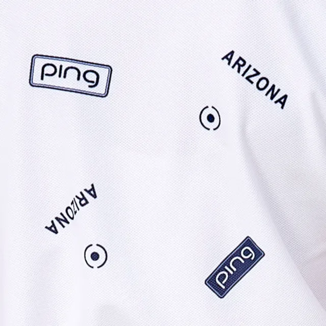 【PING】女款LOGO吸濕排汗高爾夫立領短袖上衣-白(GOLF/高爾夫球衫/RA24123-87)