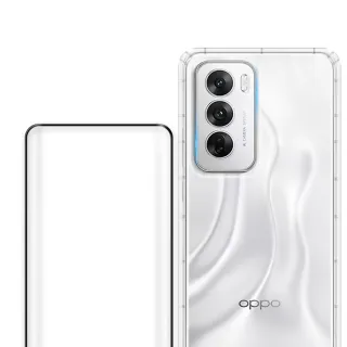 【Meteor】OPPO Reno12 手機保護超值3件組(透明空壓殼+3D鋼化膜+鏡頭貼)