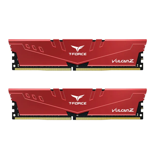 【Team 十銓】T-FORCE VULCAN Z 火神系列 DDR4-3600 16Gx2_32GB CL18 紅色 桌上型超頻記憶體