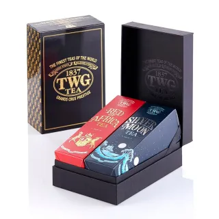 【TWG Tea】時尚茶罐雙入禮盒組 非洲南非國寶茶100g+銀月綠茶100g 中秋禮盒(南非國寶茶+綠茶)