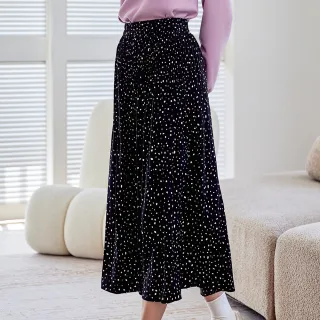 【H2O】整圈九帶壓摺裙 #3632018(藍/黑/粉色)