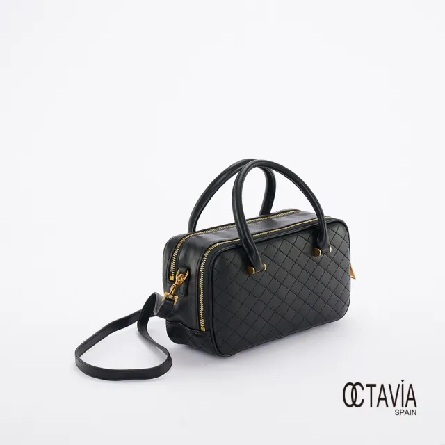 【OCTAVIA 8】雙11 OCTAVIA8 真皮- 方的原則  雙層四方菱格車線肩斜背包- 名模黑(OCTAVIA 8 2024