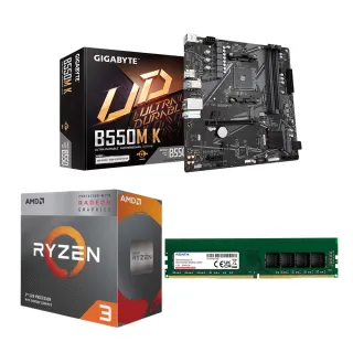 【GIGABYTE 技嘉】B550M K+AMD R3-3200G+威剛8G D4-3200(AMD超值組合包)