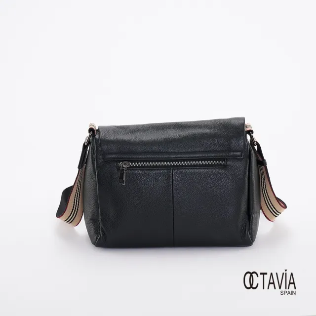 【OCTAVIA 8】雙11 OCTAVIA8 真皮-  Delivery 全牛皮織帶肩斜四方書包 - 愛書黑(OCTAVIA 8 2024 