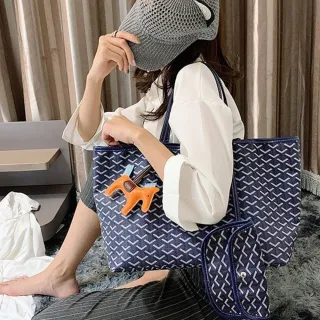 【MoonDy】包包 韓國狗牙包 送小包馬掛飾 防髒防水女包 大容量 托特包 單肩包女 側背包 子母包包 購