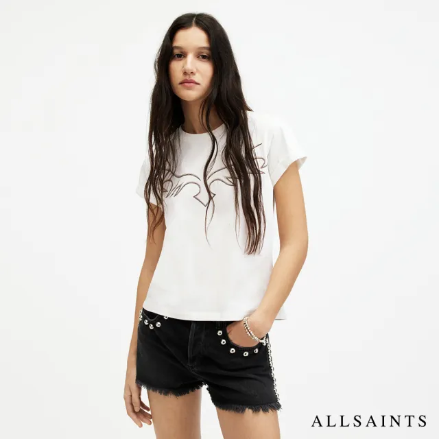 【ALLSAINTS】RANDAL ANNA 純棉刺繡短袖T恤 WM583Z(修身版型)