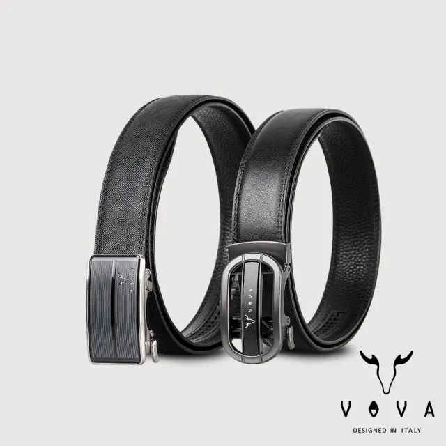 【VOVA 沃汎】職場型男簍空自動扣皮帶-鎗色(VA019-001-SGU) 送禮推薦
