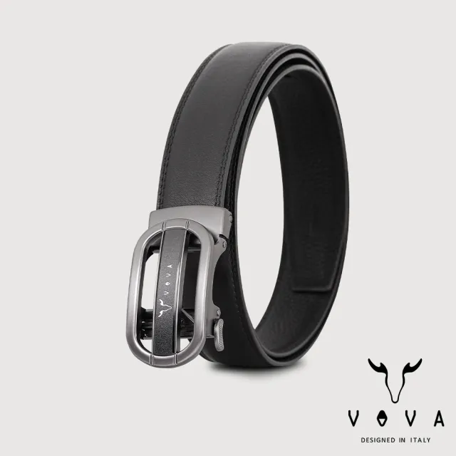 【VOVA 沃汎】職場型男簍空自動扣皮帶-鎗色(VA019-001-SGU) 送禮推薦
