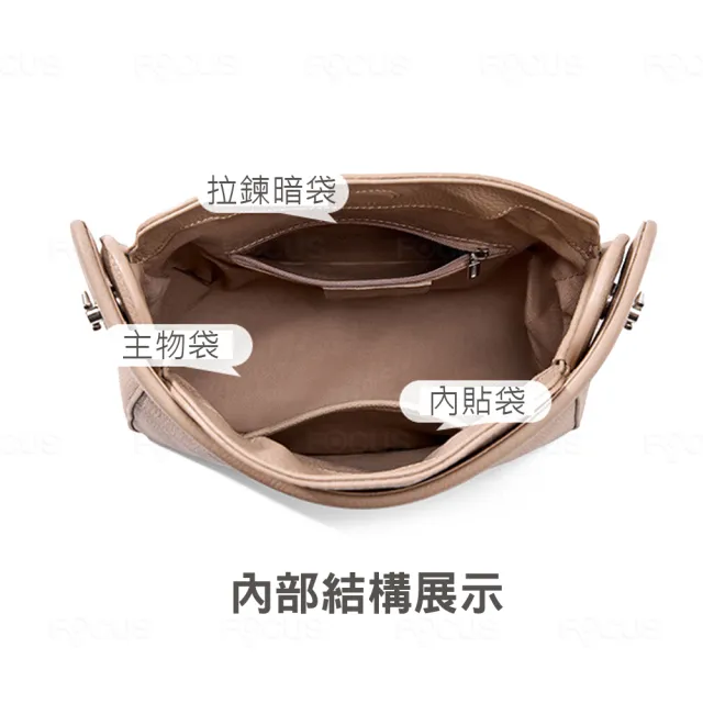 【BAGGLY&CO】雙11 真皮 杜艾頭層牛皮斜背手提包(真皮包包 奶茶/黑色 時尚手提包)