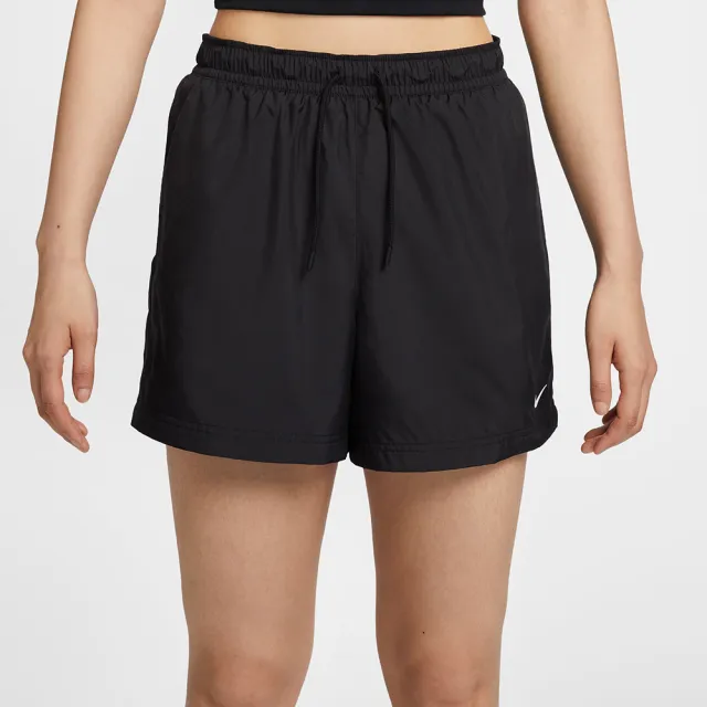 【NIKE 耐吉】短褲 女款 運動褲 AS W NSW MR ESSNTL WVN SHORT 黑 FV7558-010