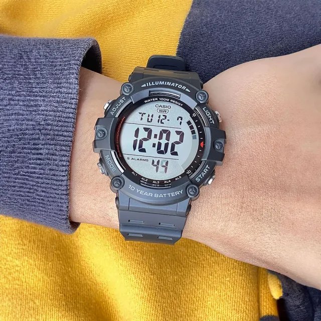 【CASIO 卡西歐】AE-1500WH 復古 日期星期 多功能 大錶徑 運動感 休閒錶 電子錶 手錶(防水100米)