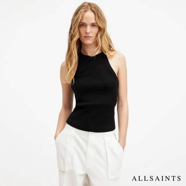 【ALLSAINTS】SOFIA 高領口彈性背心-黑 WM567Z(修身版型)