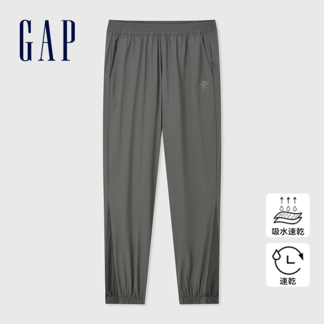 GAP 男裝 Logo束口鬆緊運動褲-黑灰色(544304)