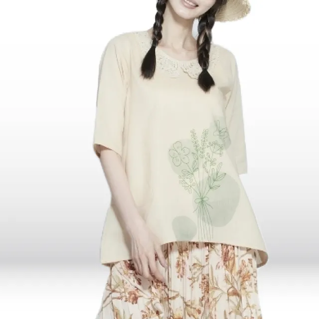 【水衫】飄逸柔棉印花上衣5件(M03-06)