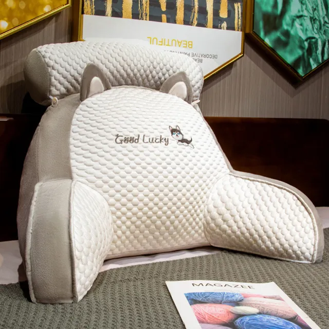 【Mega】加厚飽滿 夏季涼感冰絲顆粒加厚腰靠枕 70X50cm-加重1.7公斤(不易扁塌 腰背舒壓 靠墊 椅背靠枕)